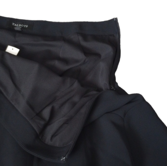 Talbots Womens Skirt Sz 16P Black Flippy Office Career Suit Work Church Winter - Picture 2 of 8